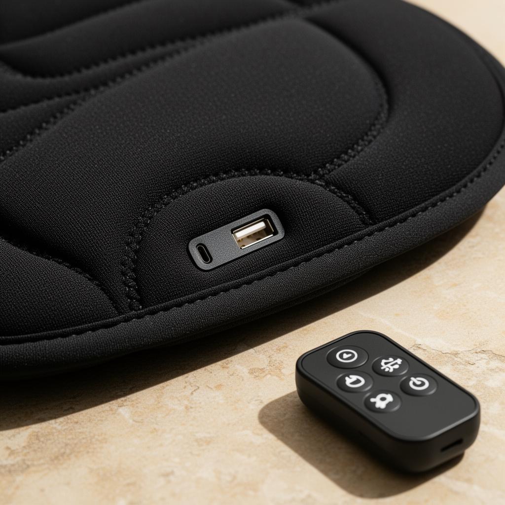 Close-up of PawRadiance pet massager with neoprene fabric and controller